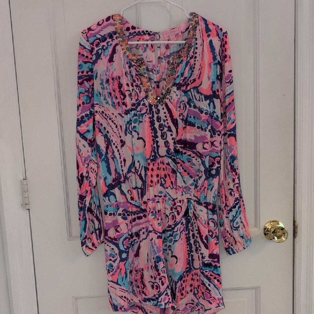 Lilly Pulitzer Pink and Purple Floral Romper